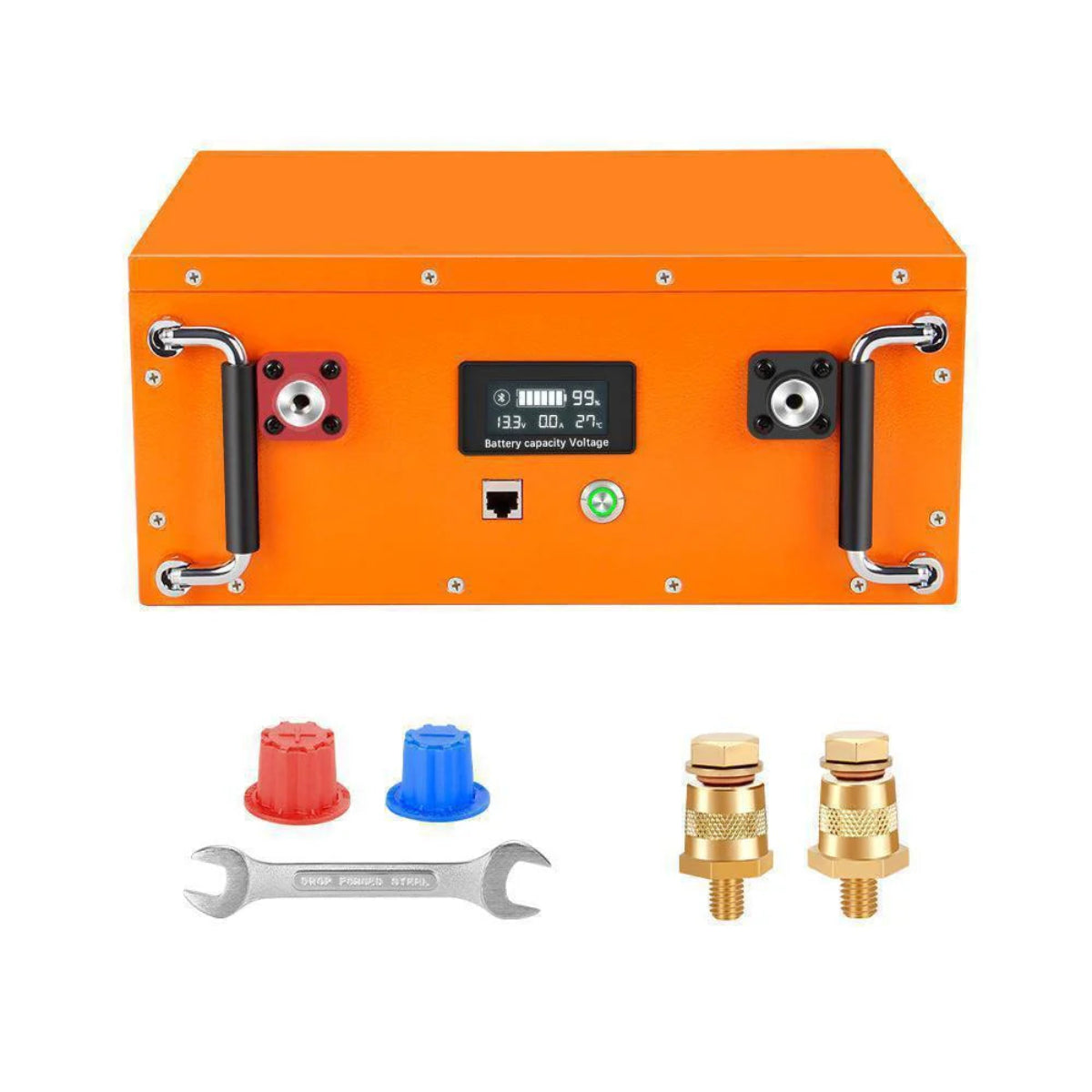 LiFePO4 12V 200Ah Batterie Lieferumfang Zubehör Metallgehäuse Österreich