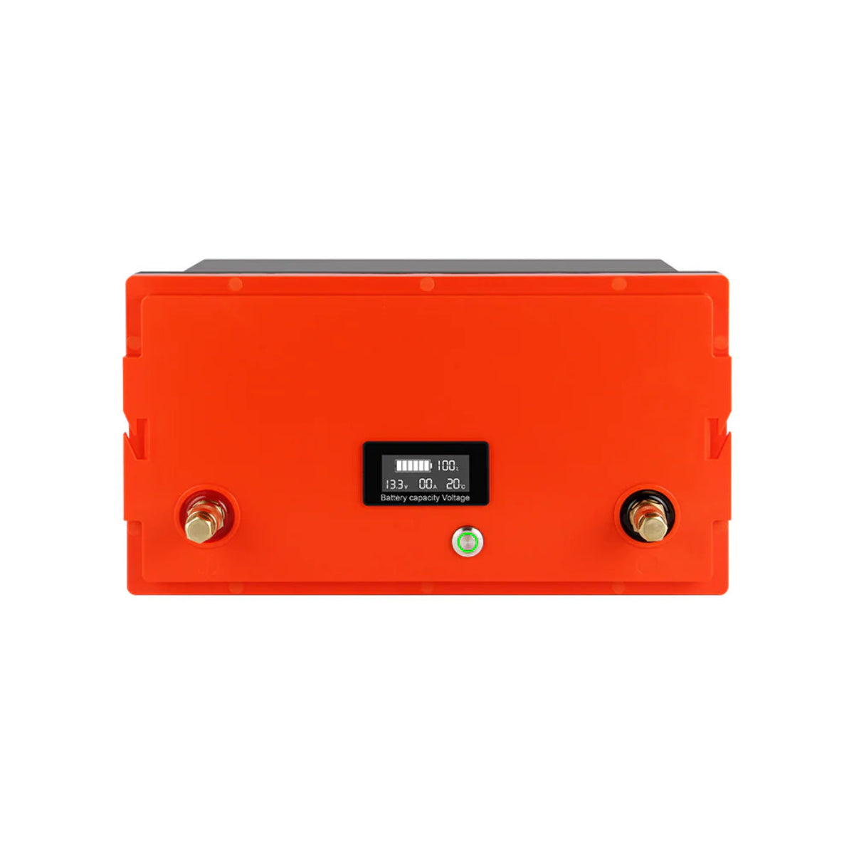 LiFePO4 12V 100Ah Batterie – Draufsicht auf Oberseite ohne Display
