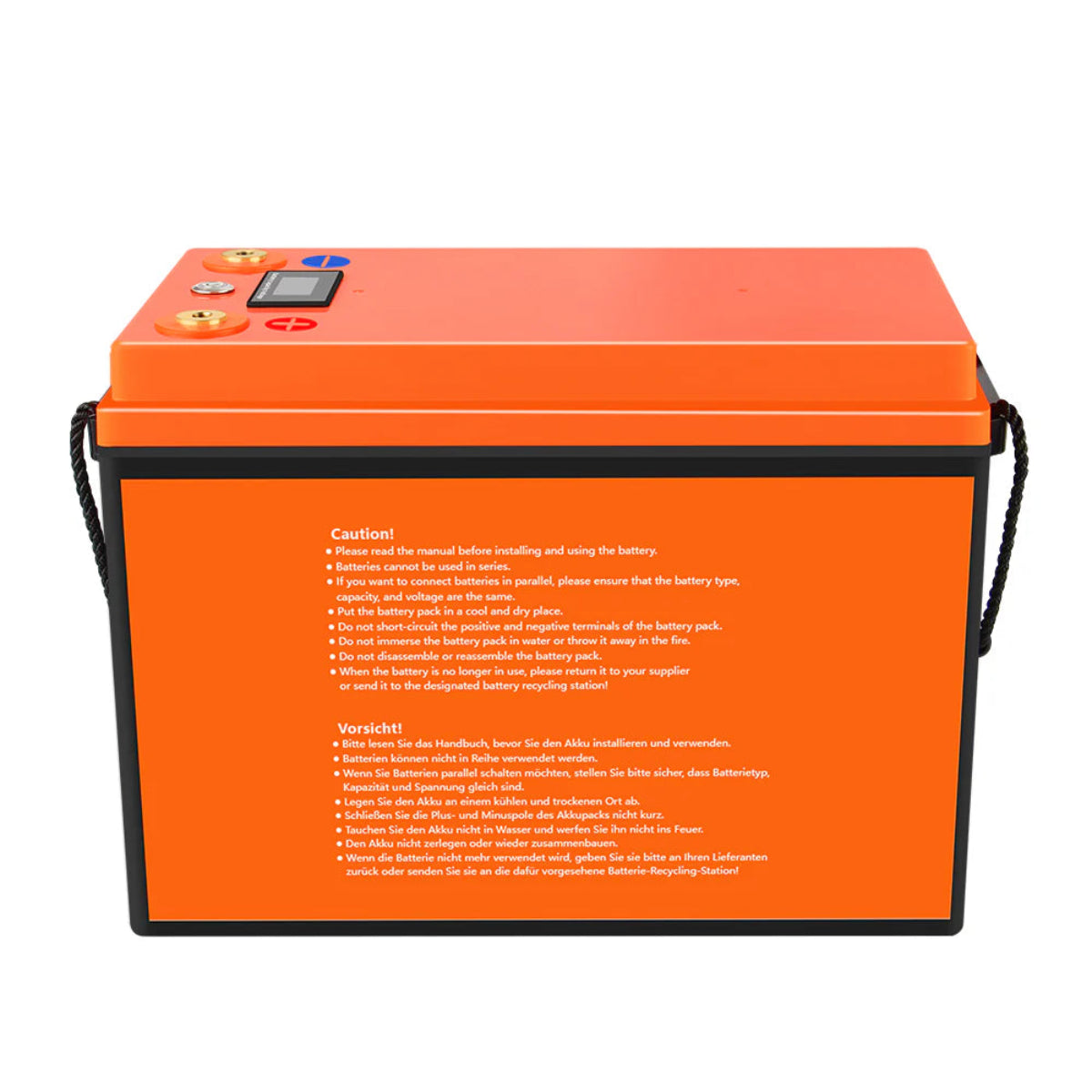 LiFePO4 12V 200Ah Bluetooth Batterie Rückseite mit Anschlüssen Österreich