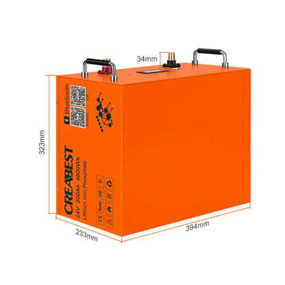 LiFePO4 24V 200Ah Batterie Abmessungen Größe kompakt für Österreich