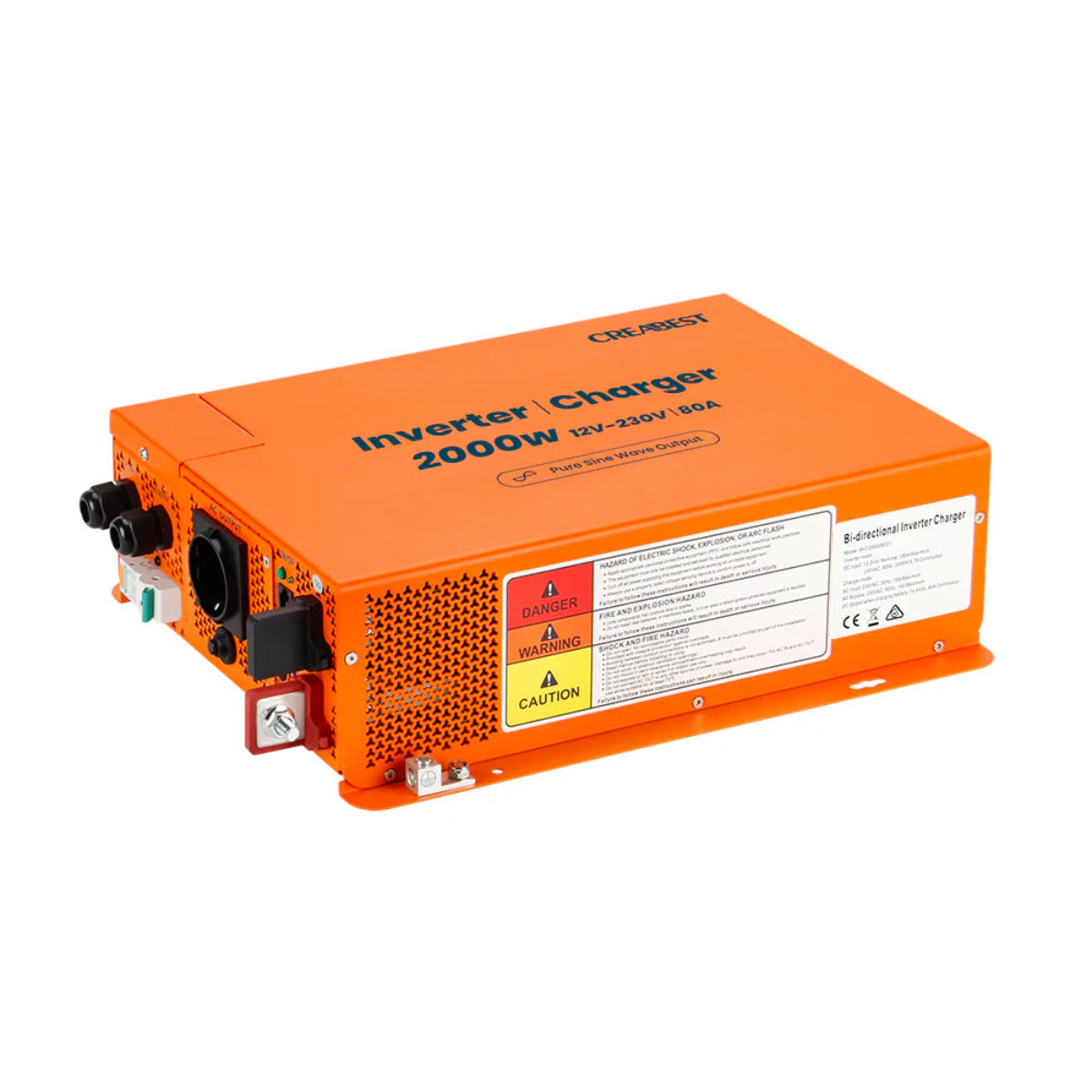 Sinus Wechselrichter 2000W LCD Display zeigt Spannung und Strom