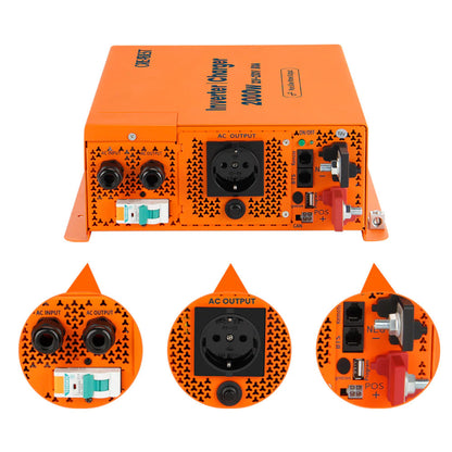 Wechselrichter 2000W Typenschild mit technischen Daten 80A Charger